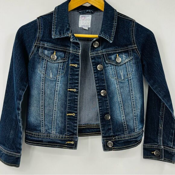The Children’s Place Girls Blue Jean Denim Jacket Size M 7/8 Kids - Picture 1 of 4